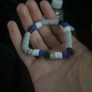 Grey, blue, and white